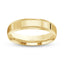 Gold ring 5mm polished mil-grained with 'IVANOV' engraving on a white background