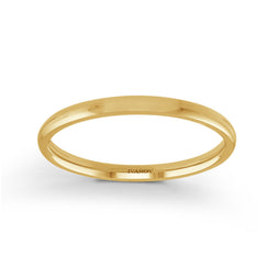 Alcibiades - Domed Gold Wedding Ring, 2mm Width