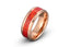 Crimson Opal Tungsten Wedding Band Rose Gold with Red Opal Inlay 8mm
