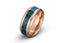 Azure Embrace - Rose Gold Men's Tungsten Ring with Blue Opal Inlay 8mm