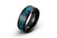 Azure Opulence Black Tungsten Ring with Blue Opal Inlay 8mm