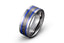 Azure Rhapsody: Hammered Tungsten Ring with Blue Stripes