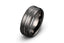 The Midnight Voyage Tungsten Ring Brushed Finish Grooved