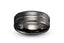 The Midnight Voyage Tungsten Ring Brushed Finish Grooved