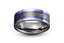 Azure Rhapsody: Hammered Tungsten Ring with Blue Stripes