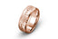 14k Rose Gold Mens Wedding Band, Diamond Cut Design with polished edges 8mm wide