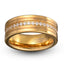 Yellow gold tungsten ring eternity pave CZ around the ring 
